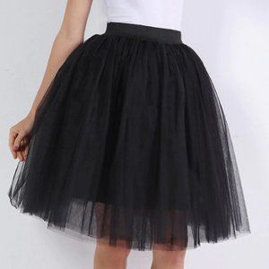 FERNANDO STYLE  Black Tulle Five Layer Skirt
